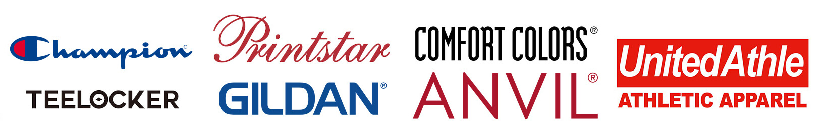 經銷GILDAN、Champion、ANVIL、FRUIT OF THE LOOM、PrintStar、TEELOCKER、COMFORT COLORS等品牌 經銷GILDAN、Champion、ANVIL、FRUIT OF THE LOOM、PrintStar、TEELOCKER、COMFORT COLORS等品牌